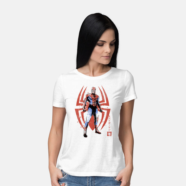 The Human Spider Sumi-e-Womens-Basic-Tee-Astrobot Invention