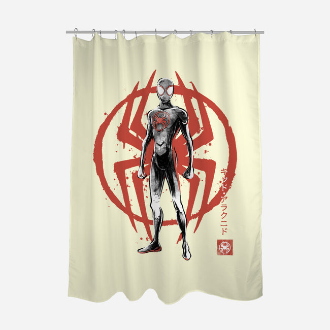 Shadow-Spider Sumi-E-None-Polyester-Shower Curtain-Astrobot Invention
