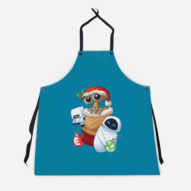 Stocking Stuffer Robot Friends-Unisex-Kitchen-Apron-DoOomcat