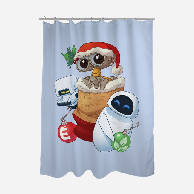 Stocking Stuffer Robot Friends-None-Polyester-Shower Curtain-DoOomcat