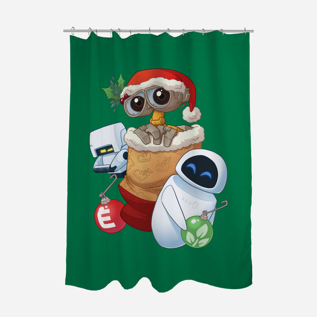 Stocking Stuffer Robot Friends-None-Polyester-Shower Curtain-DoOomcat