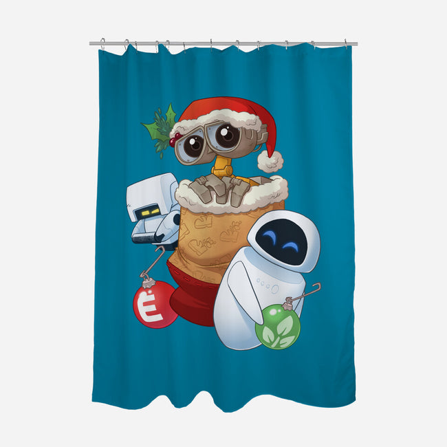 Stocking Stuffer Robot Friends-None-Polyester-Shower Curtain-DoOomcat