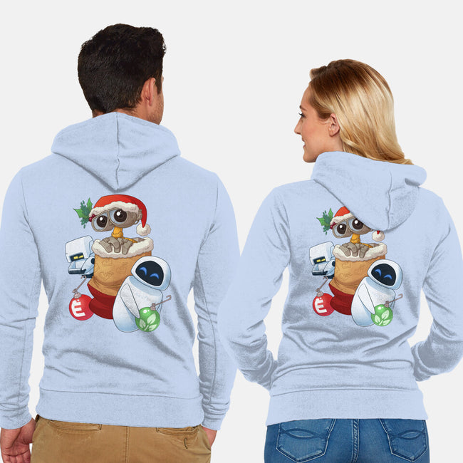 Stocking Stuffer Robot Friends-Unisex-Zip-Up-Sweatshirt-DoOomcat