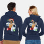 Stocking Stuffer Robot Friends-Unisex-Zip-Up-Sweatshirt-DoOomcat