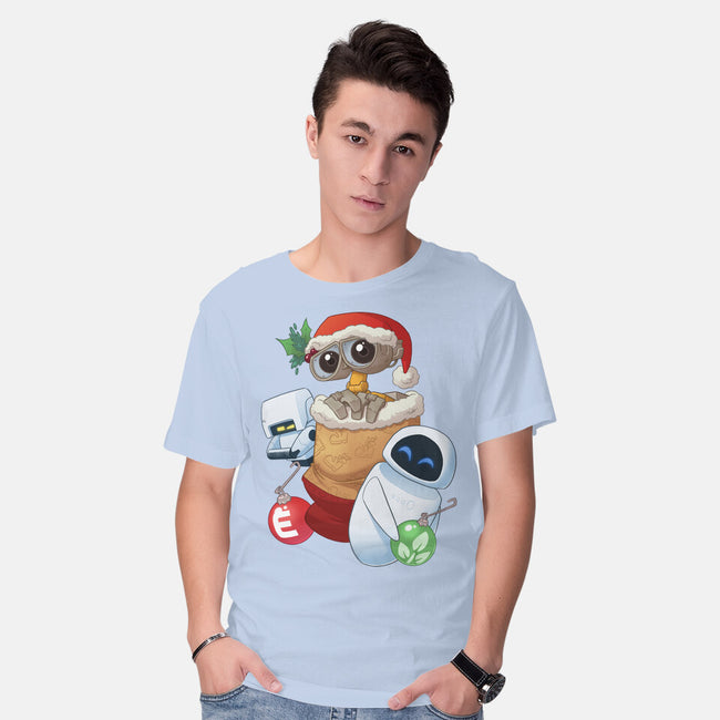 Stocking Stuffer Robot Friends-Mens-Basic-Tee-DoOomcat
