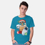 Stocking Stuffer Robot Friends-Mens-Basic-Tee-DoOomcat