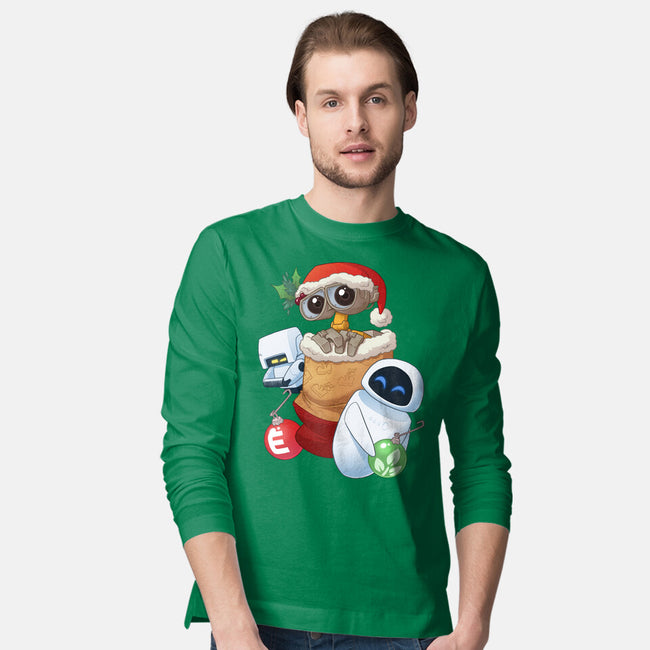 Stocking Stuffer Robot Friends-Mens-Long Sleeved-Tee-DoOomcat