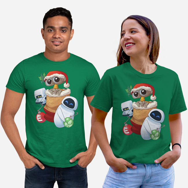 Stocking Stuffer Robot Friends-Unisex-Basic-Tee-DoOomcat