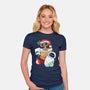 Stocking Stuffer Robot Friends-Womens-Fitted-Tee-DoOomcat