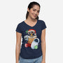 Stocking Stuffer Robot Friends-Womens-V-Neck-Tee-DoOomcat