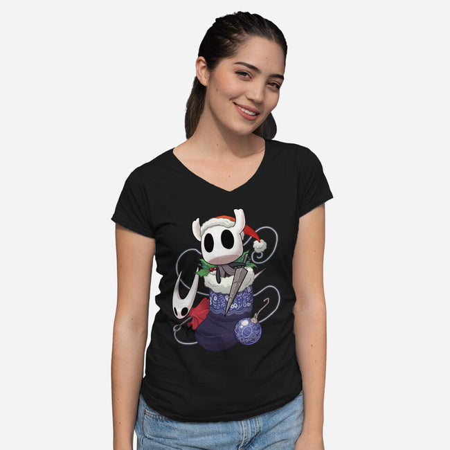 Stocking Stuffer Knight-Womens-V-Neck-Tee-DoOomcat