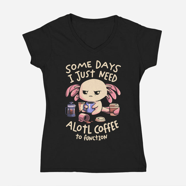 Alotl Coffee-Womens-V-Neck-Tee-koalastudio