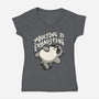 Adulting Is Exhausting-Womens-V-Neck-Tee-koalastudio