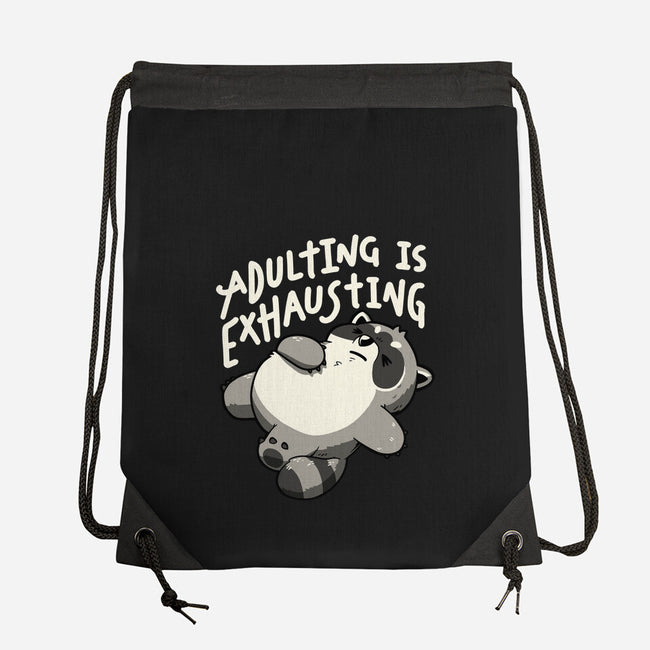 Adulting Is Exhausting-None-Drawstring-Bag-koalastudio