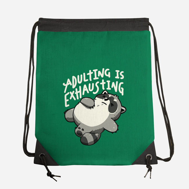 Adulting Is Exhausting-None-Drawstring-Bag-koalastudio