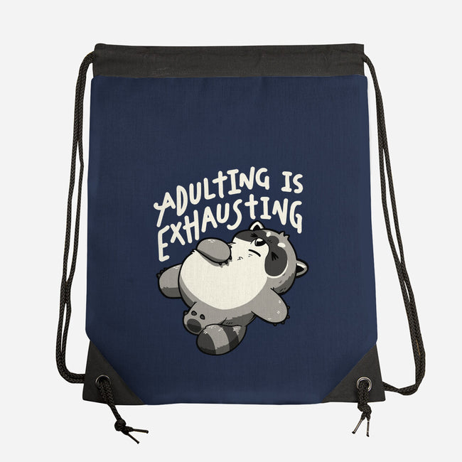 Adulting Is Exhausting-None-Drawstring-Bag-koalastudio