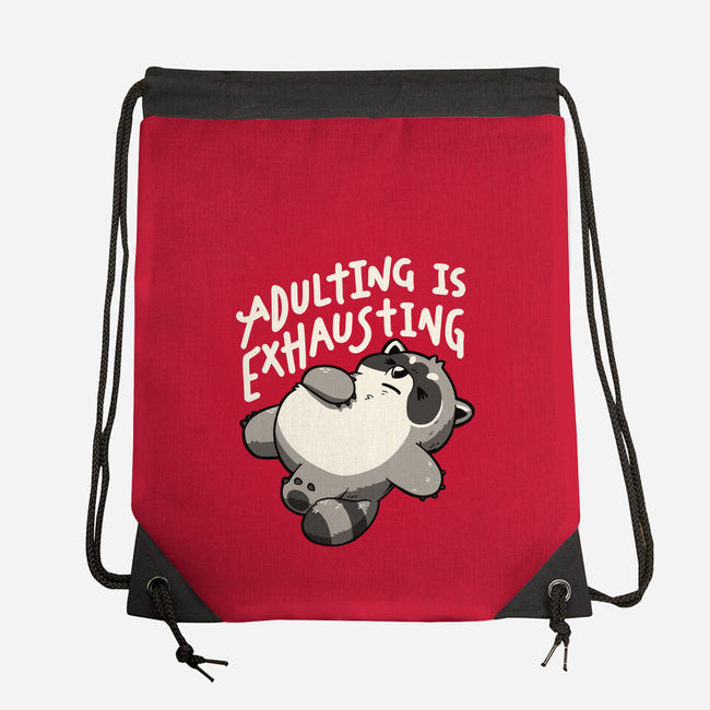 Adulting Is Exhausting-None-Drawstring-Bag-koalastudio