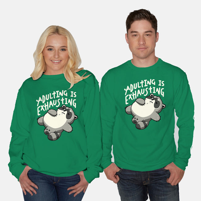 Adulting Is Exhausting-Unisex-Crew Neck-Sweatshirt-koalastudio