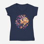 Christmas Express-Womens-V-Neck-Tee-eduely