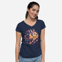 Christmas Express-Womens-V-Neck-Tee-eduely
