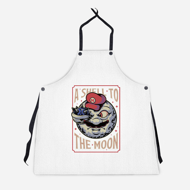 Moon Shell Movie Game-Unisex-Kitchen-Apron-Studio Mootant