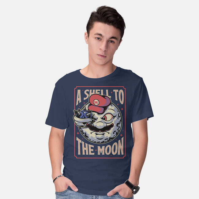 Moon Shell Movie Game-Mens-Basic-Tee-Studio Mootant