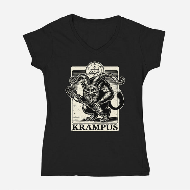 Goetia Krampus Christmas-Womens-V-Neck-Tee-Studio Mootant