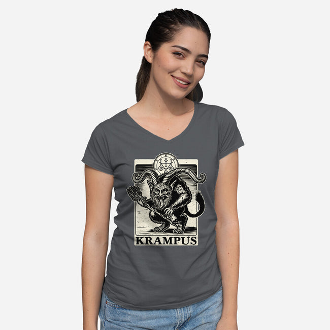 Goetia Krampus Christmas-Womens-V-Neck-Tee-Studio Mootant