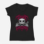 Creepy Christmas Skeleton Spooky-Womens-V-Neck-Tee-Studio Mootant