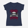 Creepy Christmas Skeleton Spooky-Womens-V-Neck-Tee-Studio Mootant
