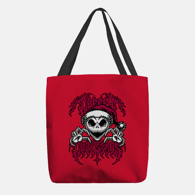Creepy Christmas Skeleton Spooky-None-Basic Tote-Bag-Studio Mootant
