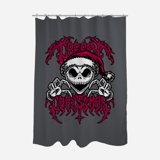 Creepy Christmas Skeleton Spooky-None-Polyester-Shower Curtain-Studio Mootant
