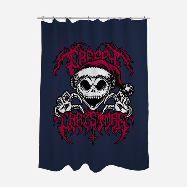 Creepy Christmas Skeleton Spooky-None-Polyester-Shower Curtain-Studio Mootant