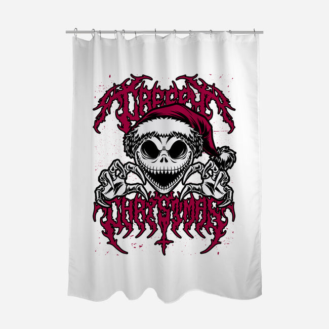 Creepy Christmas Skeleton Spooky-None-Polyester-Shower Curtain-Studio Mootant