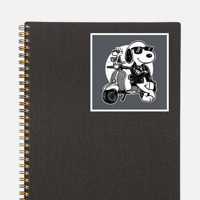 Cool Beagle Biker-None-Glossy-Sticker-Studio Mootant