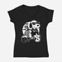 Cool Beagle Biker-Womens-V-Neck-Tee-Studio Mootant