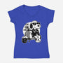 Cool Beagle Biker-Womens-V-Neck-Tee-Studio Mootant