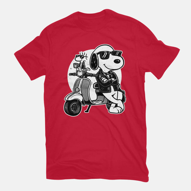 Cool Beagle Biker-Womens-Basic-Tee-Studio Mootant