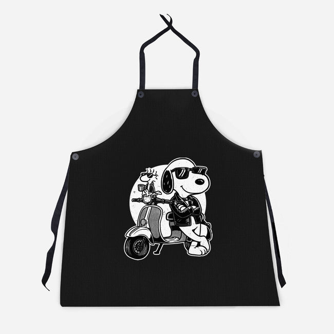 Cool Beagle Biker-Unisex-Kitchen-Apron-Studio Mootant