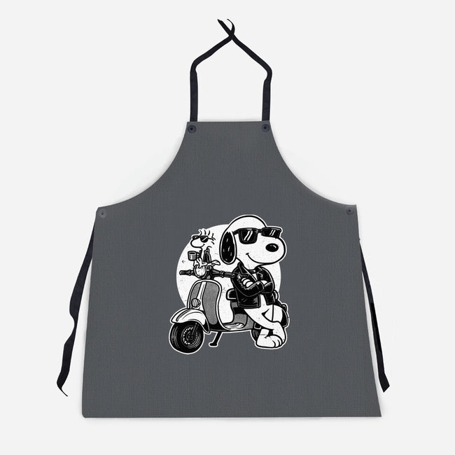 Cool Beagle Biker-Unisex-Kitchen-Apron-Studio Mootant