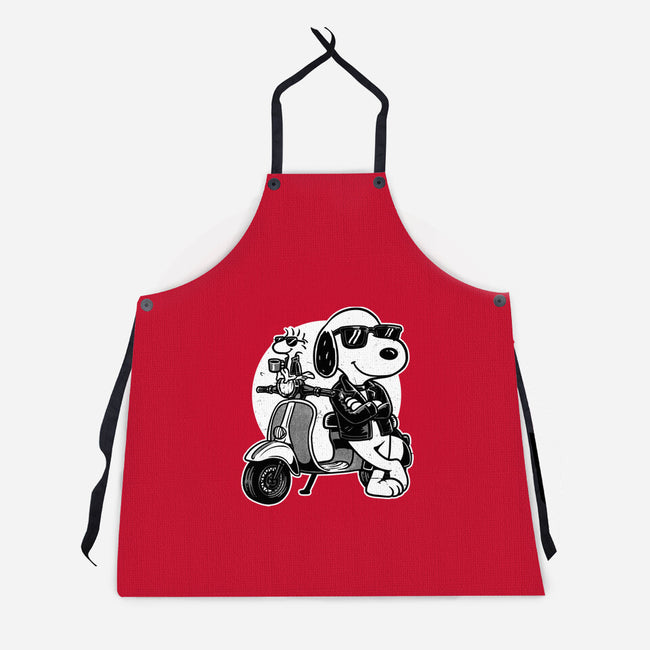 Cool Beagle Biker-Unisex-Kitchen-Apron-Studio Mootant