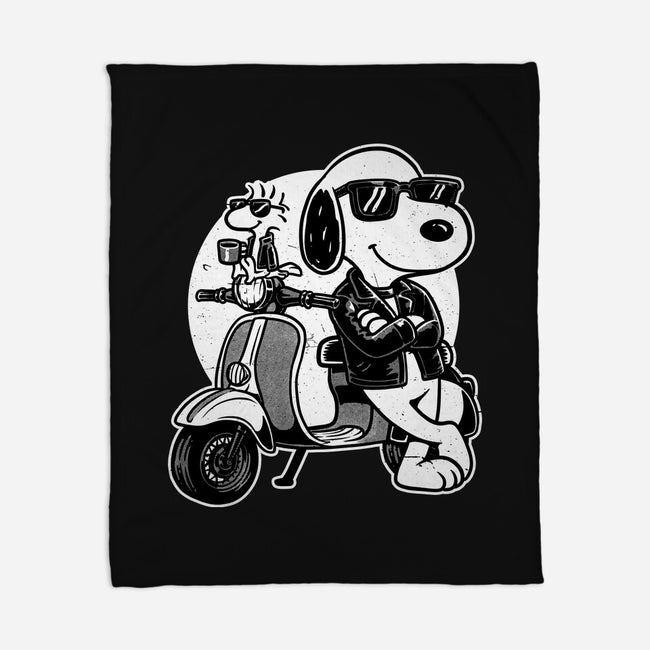 Cool Beagle Biker-None-Fleece-Blanket-Studio Mootant