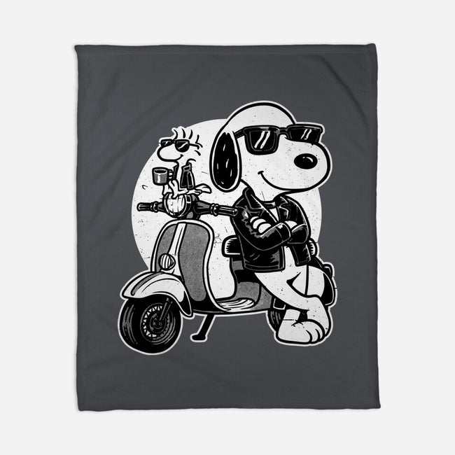 Cool Beagle Biker-None-Fleece-Blanket-Studio Mootant