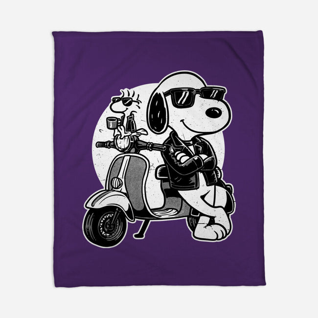 Cool Beagle Biker-None-Fleece-Blanket-Studio Mootant