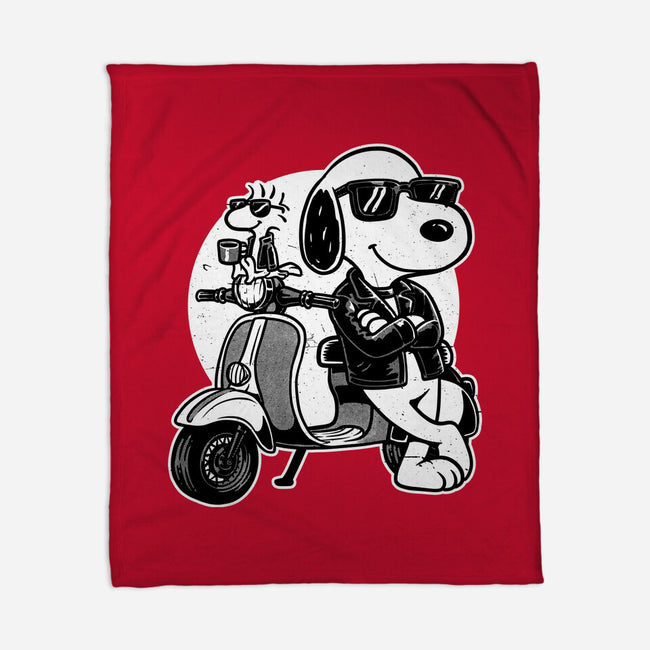 Cool Beagle Biker-None-Fleece-Blanket-Studio Mootant