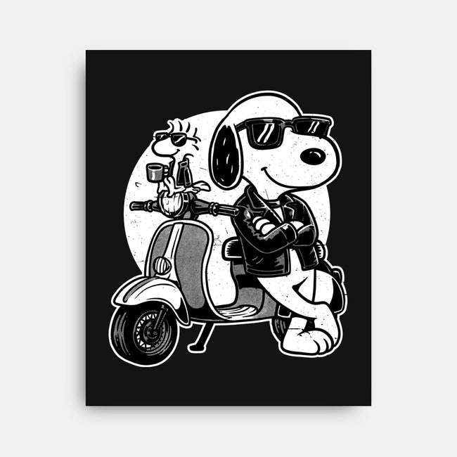 Cool Beagle Biker-None-Stretched-Canvas-Studio Mootant