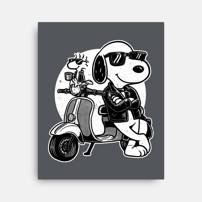 Cool Beagle Biker-None-Stretched-Canvas-Studio Mootant