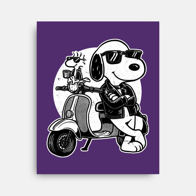 Cool Beagle Biker-None-Stretched-Canvas-Studio Mootant