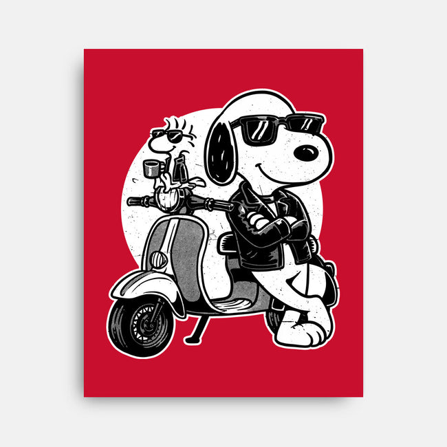 Cool Beagle Biker-None-Stretched-Canvas-Studio Mootant