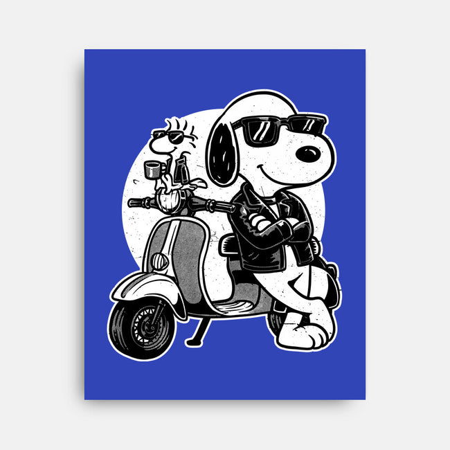 Cool Beagle Biker-None-Stretched-Canvas-Studio Mootant